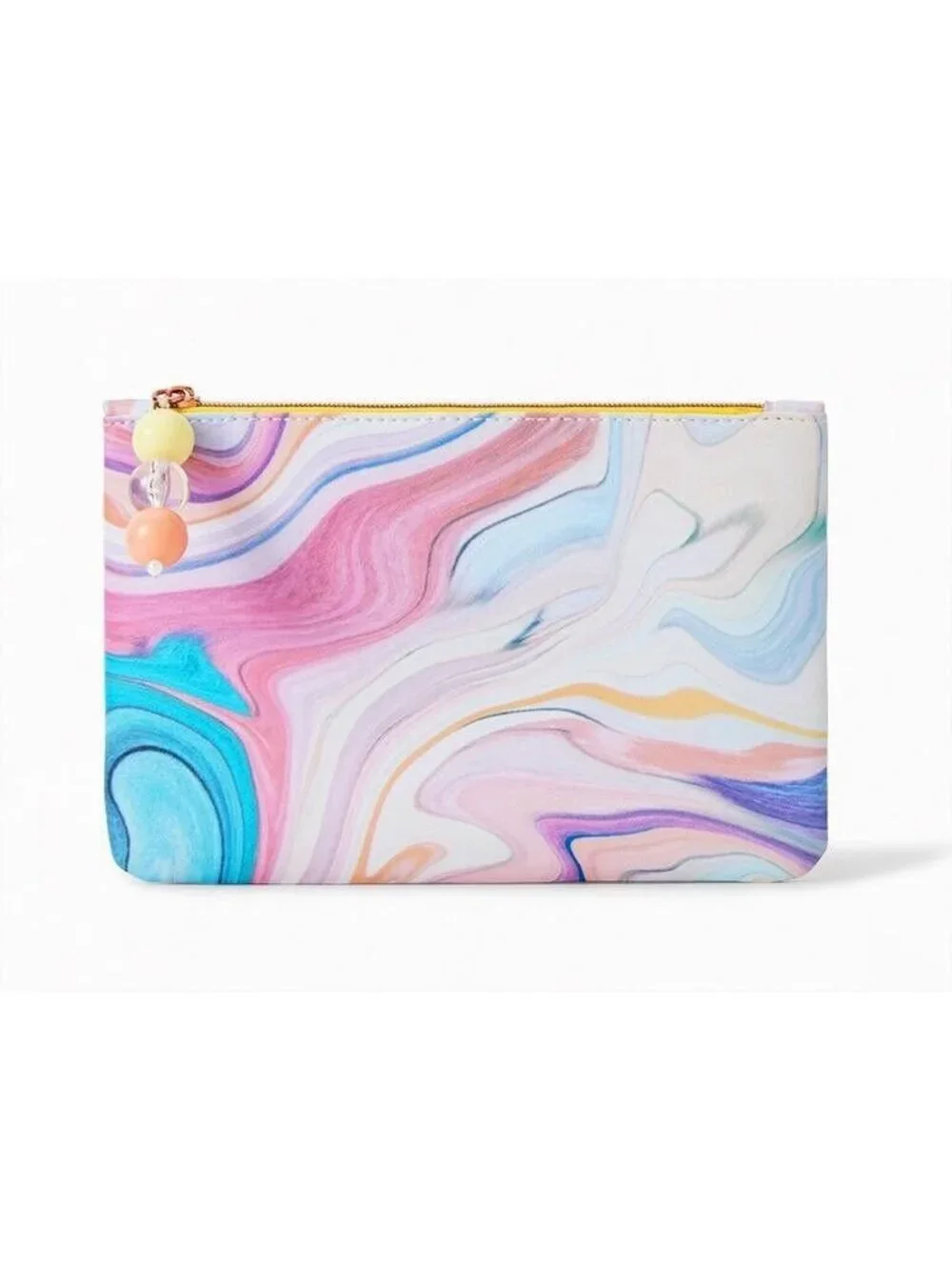Faux Leather Marble Print Zip Makeup Bag Pouch Clutch Wallet Travel Organize NEW